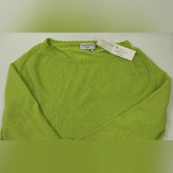 Cashmere Maria Sartini  Cotton Blend Sweater SZ 44 Neon Green - Picture 9 of 16